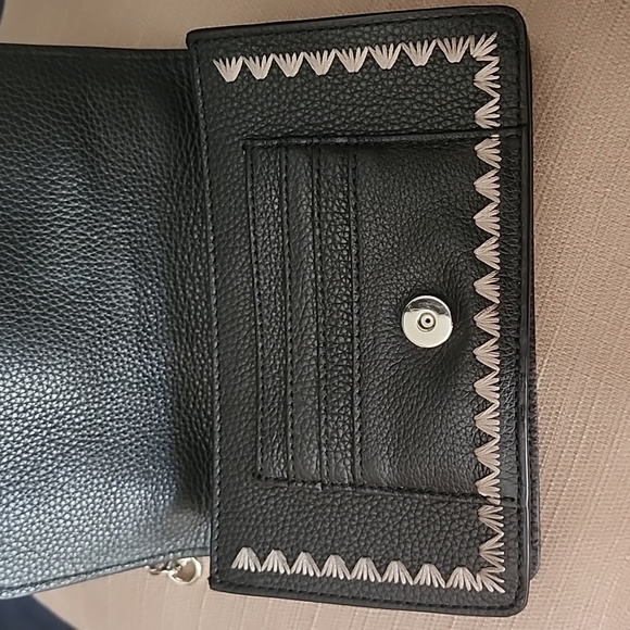 New Brighton "On the Edge" Black Pebble Leather Crossbody, NWT - Picture 7 of 9